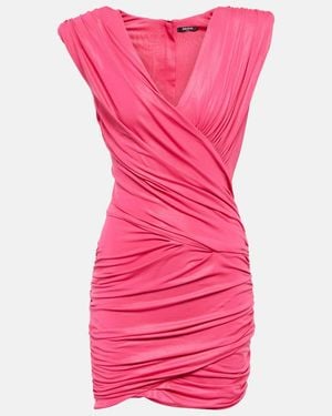 Balmain Ruched Minidress - Pink