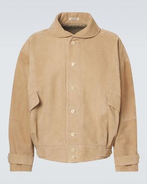 AURALEE Blouson Aus Veloursleder - Natur