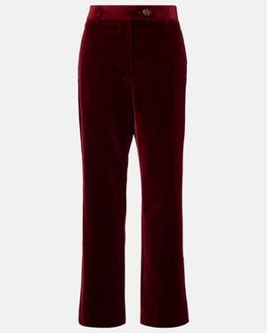 Blazé Milano Nana Cotton Velvet Straight Pants - Red