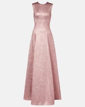 Emilia Wickstead Nodin Open-Back Cloque Gown - Pink