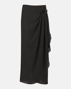 Tom Ford Polka-Dot Silk Midi Skirt - Black