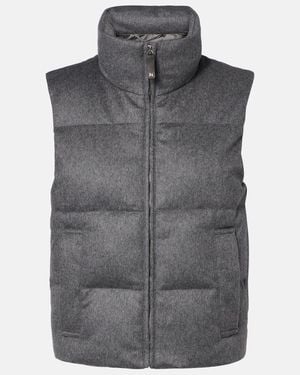 Max Mara The Cube Amoroso Cashmere Down Vest - Gray
