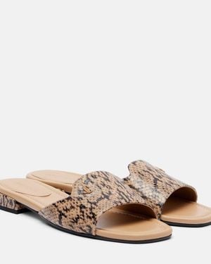 Jimmy Choo Pantoletten Dina Aus Leder - Natur