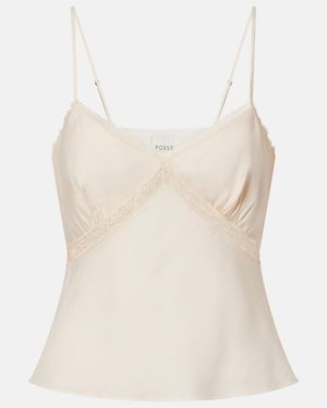 Posse Perla Lace-Trimmed Camisole - White