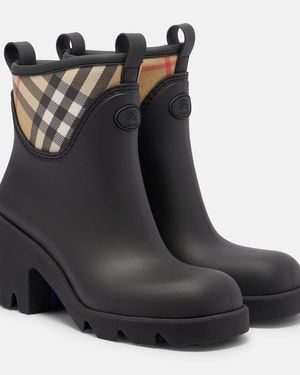 Burberry Check Rainboots - Black