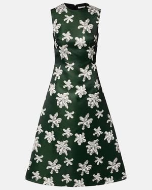 Emilia Wickstead Rumi Floral Genzianella Midi Dress - Green