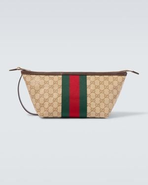 Gucci Neceser Essence Classic De Lona Gg Con Web - Marrón