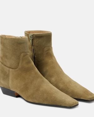 KHAITE Suede Ankle Boots - Green
