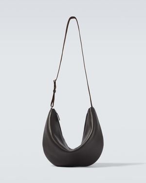The Row Leather Crossbody Bag - Black