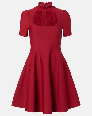 McQueen Lace-Trimmed Minidress - Red
