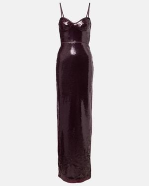 David Koma Embellished Gathered Gown - Purple