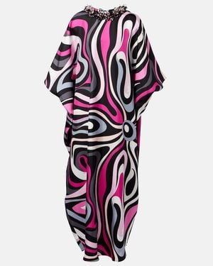 PUCCI Marmo Silk Twill Kaftan - White