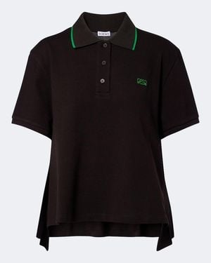 Loewe Double L Cotton Pique Polo Shirt - Black