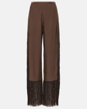 Taller Marmo Nevada Crepe Cady Palazzo Trousers - Brown