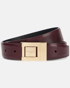 Saint Laurent La 76 Leather Belt - Brown