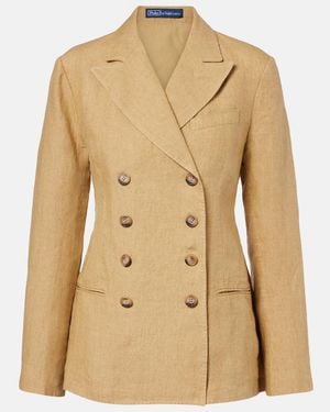 Polo Ralph Lauren Double-Breasted Linen Blazer - Natural