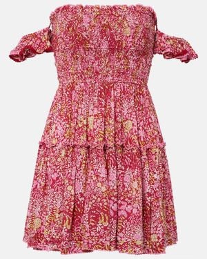 Poupette Aurora Floral Ruffled Minidress - Red