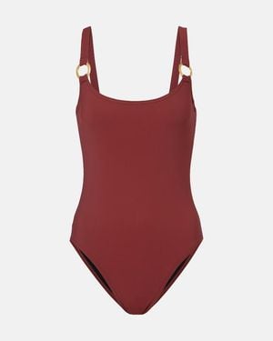 Karla Colletto Luca Ring-Detail Swimsuit - Red