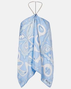 PUCCI Angoli Silk Twill Top - Blue
