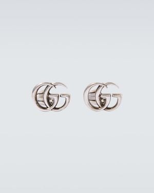 Gucci Manschettenknoepfe Gg Aus Sterlingsilber - Weiß