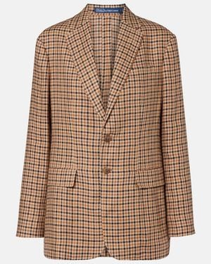 Polo Ralph Lauren Plaid Linen Blazer - Brown