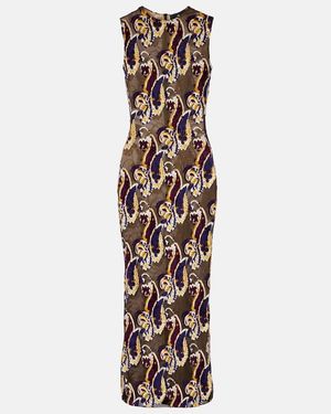 Etro Paisley Semi-Sheer Midi Dress - Multicolor