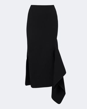 Maticevski Gleam Draped Midi Skirt - Black
