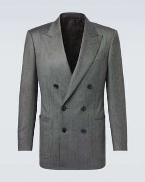 Tom Ford Mouline Wool Twill Blazer - Gray