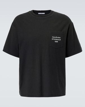 Acne Studios T-Shirt Aus Einem Baumwollgemisch - Schwarz