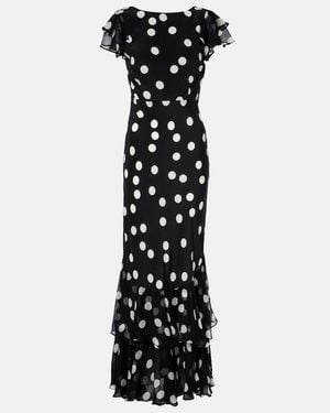 RIXO London Ordinia Silk-Satin Midi Dress - Black
