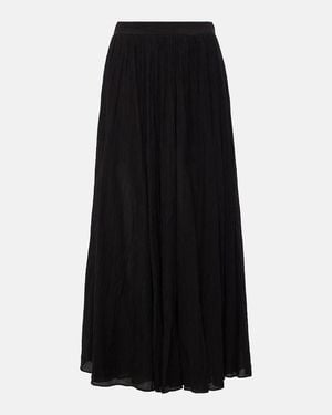TOTEME Plisse Cotton-Blend Maxi Skirt - Black