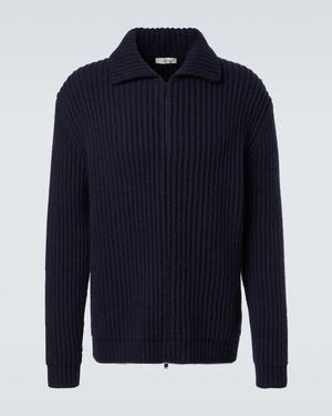 The Row Hornby Cashmere Zip-Up Cardigan - Blue
