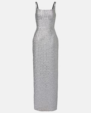 Emilia Wickstead Sharon Seersucker Gown - Gray