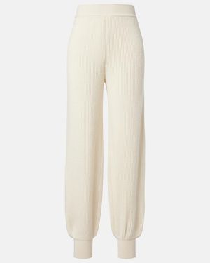 Loro Piana Juniper Ribbed-Knit Cashmere Sweatpants - Natural