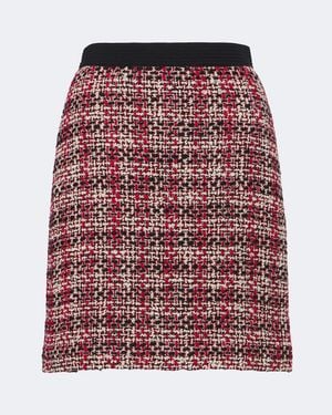 Versace Wool-Blend Tweed Miniskirt - Red