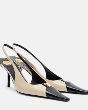 Saint Laurent Babylone Breteuil Leather Slingback Court Shoes - Natural