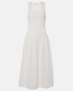 Proenza Schouler Label Malia Cotton Poplin Midi Dress - White