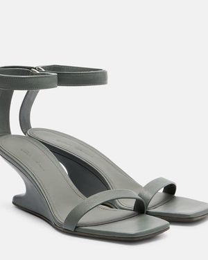 Rick Owens Cantilever Leather Sandals - Metallic