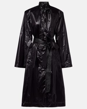 Saint Laurent Bow-Detail Belted Trench Coat - Black