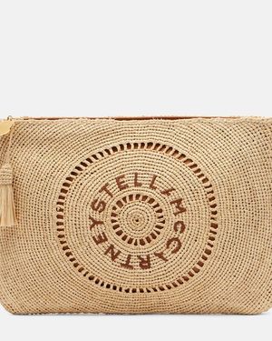 Stella McCartney Logo Raffia Pouch - Metallic