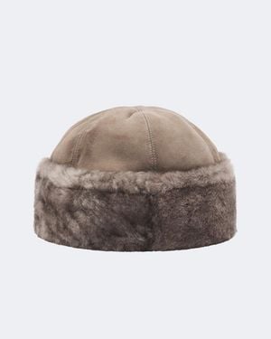 Nour Hammour Hut Toki Aus Veloursleder Und Shearling - Braun