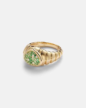 Marina B Ring Timo Aus 18Kt Gelbgold Mit Diamanten Und Tsavorit - Weiß
