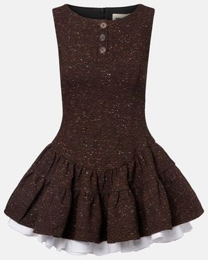 ShuShu/Tong Knitted Wool-Blend Minidress - Brown