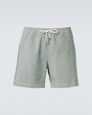 Sunspel Striped Swim Trunks - Blue