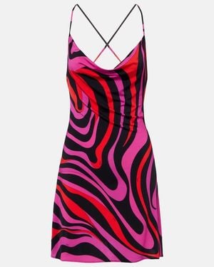 PUCCI Marmo Draped Jersey Minidress - Red