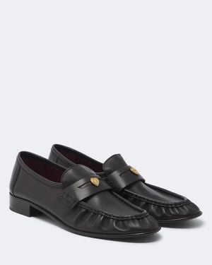 Chloé Letti Leather Penny Loafers - Black