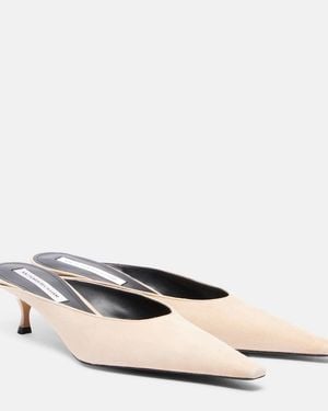 Victoria Beckham 45 Suede Mules - Natural