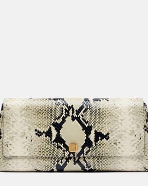 KHAITE Audrey Snake-Effect Leather Clutch - Metallic