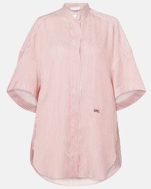Stella McCartney Striped Silk Shirt - Pink
