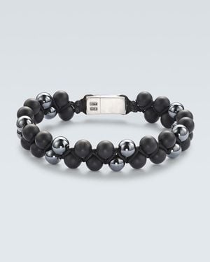 David Yurman Spiritual Beads Sterling Bracelet With Onyx - Metallic